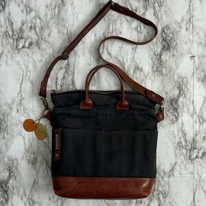R Riveter canvas and leather crossbody tote bag American made handmade military